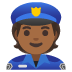 👮🏾 police officer: medium-dark skin tone display on Google